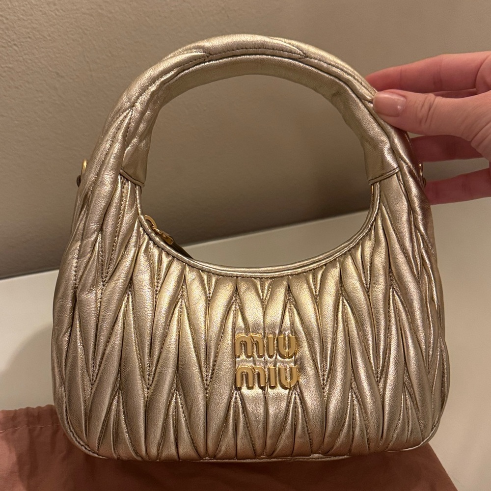 Miu Miu Wander Bag Metallic Gold